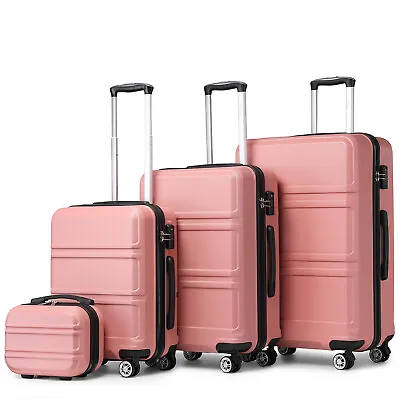 12/20/24/28 Inch ABS Hard Shell Suitcase Set 4 Wheels Cabin Luggage Travel Case • £37.88