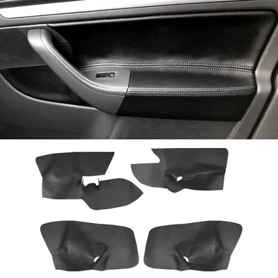 BLACK 4X Door Armrest Panel Leather Replace Trim Cover Fits VW Golf 5 MK5 Jetta • $25.99