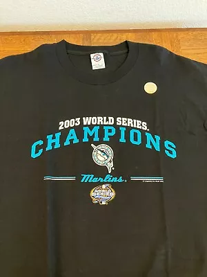 2003 Florida Marlins MLB World Series Champions Shirt Black Delta Size XL NWOT • $20