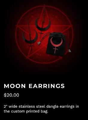 In This Moment -Maria Brinks  2  Stainless Steel Dangle MOON EARRINGS  • $19.99