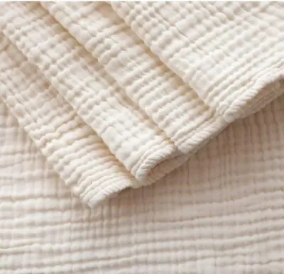 Mint Alley Cotton Muslin Blanket 4-Layer Ivory Blanket Throw 59 X 78 In • $39.99