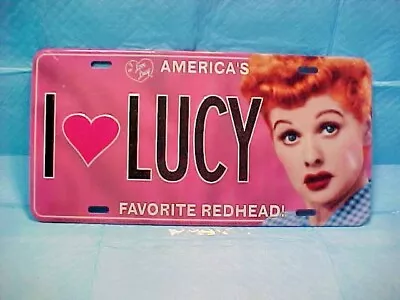 I LOVE LUCY  AMERICAS FAVORITE REDHEAD! LICENSE PLATE 6  T X 11 7/8  W METAL TIN • $15.99