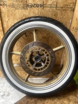 1986 Yamaha Virago 700 XV700 FRONT WHEEL RIM W BRAKE DISCS • $230