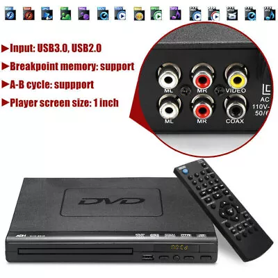 AU DVD Movie Player Multi Region Free With Remote Control USB MP3 CD Player • $41.99