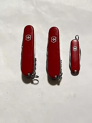 Lot Of 3 Victorinox Swiss Army Knives - Camper - Climber - Rally • $26.99