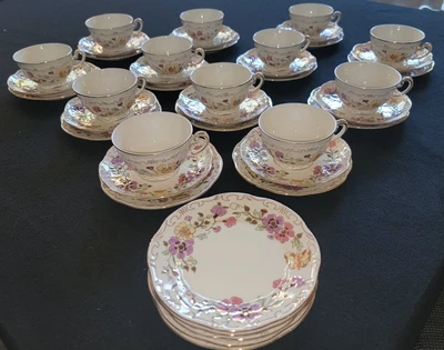 $250 • Buy 41 Piece Zsolnay Hand Painted Butterfly C/S & P 1868 Pecs From Hungary