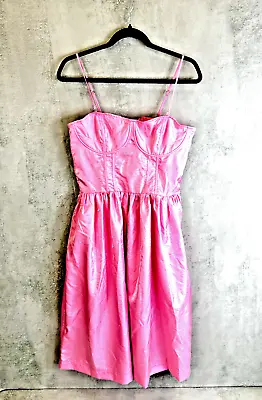 Stella Nova Montana Corset Dress Size 14 EUR 40 Pink Strappy Flouncy Elegance BN • £35