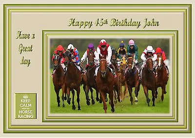 Personalised Birthday Card Horse Racing  Large A5 Size Son Grandson Husband S • £2.99