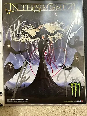 In This Moment - Maria Brink - Black Widow VIP 8.5  X 11  - Authentic Signature • $69.99