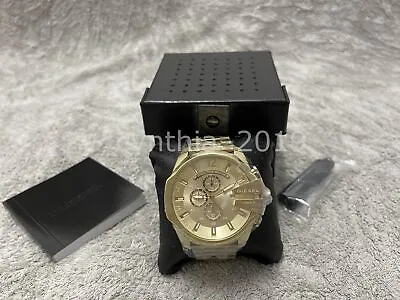 Diesel DZ4360 Mega Chief Gold Tone Dial Stainless Steel Chronograph Men's Watch • $120