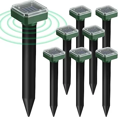 Mole Repellent Solar Powered 8 Pack Ultrasonic Mole Repellent Outdoor Waterproof • $28.79