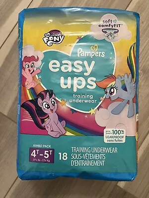 PAMPERS Easy Ups Training Underwear 4T-5T 37+ Lb 18 Count Pack My Little Pony • $8