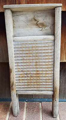 Antique Washboard-7x15 -Wood & Tin-Decoration-Music Instrument • $49.99