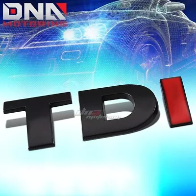 $6.98 • Buy For Vw Tdi Golf/jetta Stick On 3d Black Red Auto Metal Emblem Trim Badge Logo