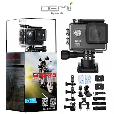 £35 • Buy New DEMi Action Camera HD Waterproof LCD WiFi Compatible GoPro Accessories