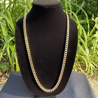 Gold Chain Yellow Gold Cuban Link 30in 8mm 14k Plated • $49.99