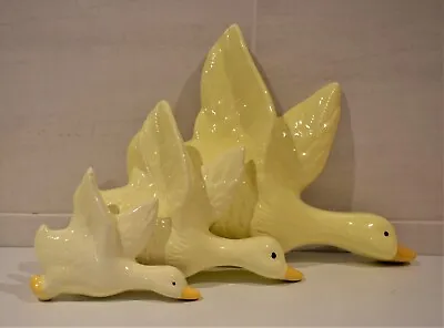 £12.99 • Buy A Set Of Three Ceramic Wall Mounting Traditional Flying Ducks Set