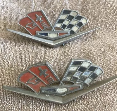 Vintage Corvette Badge Emblem Logo Pair Set  • $37