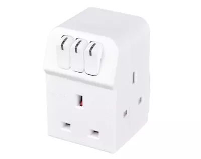 Masterplug 3 Way Individually Switched Mains Adaptor Cube Plug (3x Sockets To 1 • £16.39