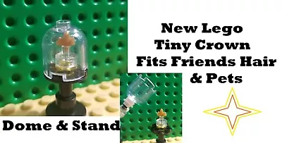 LEGO Gold Miniature Crown Under Dome On Stand Has A Pin Will Fit Friends Pets • $6.45