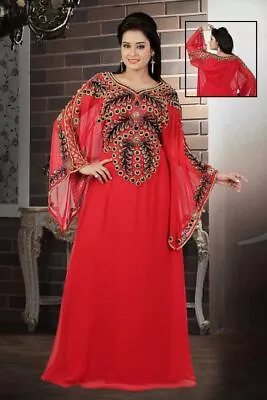 Dubai Kaftan Long Gown Moroccan Style Abaya Farasha Women Dress Maxi K194 • $62