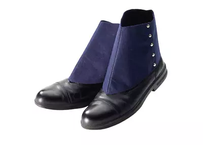 Adult BLUE FELT SPATS Roaring 20s Costume Formal Shoe Boot Cover Clown Steampunk • $9.55