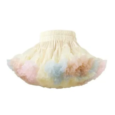 Kids Baby Tutu Skirt Fluffy Pettiskirt Girls Dancewear Lolita Chiffon Rainbow • £31.27