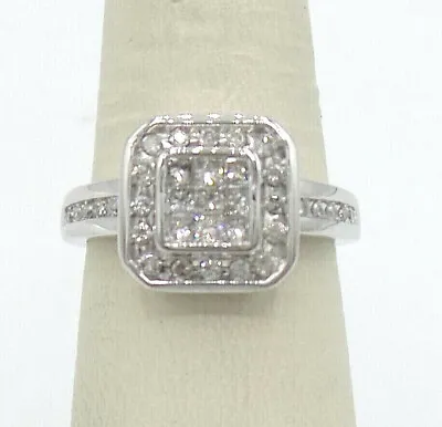 .75CT Zales Diamond Halo Solitaire Wedding Engagement Bridal Ring 14K White Gold • $399.99