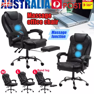 Office Chair Gaming Executive Computer Racer PU Leather Massage Seat Recliner • $109.99