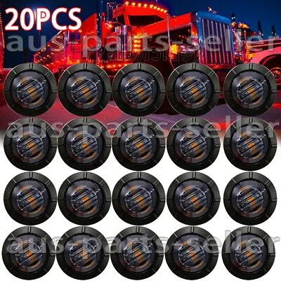 20X Smoked 3/4  LED Side Marker Lights Red Waterproof Truck Trailer Bullet Light • $14.92