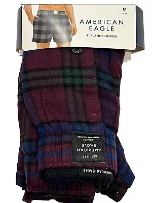 NWT AMERICAN EAGLE Flannel Boxer Sz S-M-L-XL Purple Blue Green #61 • $25