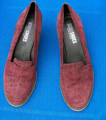 Italy Suede Loafers Grape-purple Snake Pattern Nara Non-skid Crepe Soles Women • $15