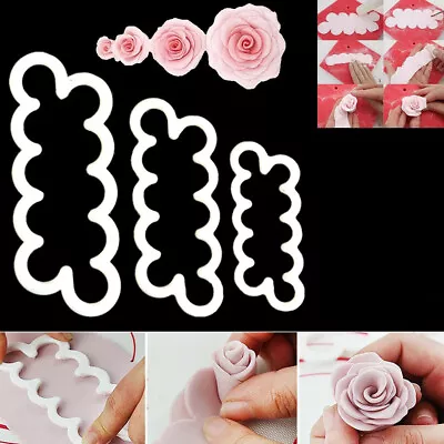 3D Rose Petal Flower Cake Cutter Fondant Icing Tool Decorating Mould Sugarcraft • $4.99