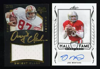 2015 Panini Black Gold Jersey Dwight Clark /99 Auto Leaf Joe Montana Autographed • $200