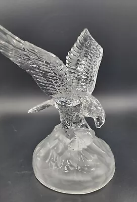 Cristal D'Arques France Glass American Bald Eagle Caught Fish Figurine Sculpture • $19.95