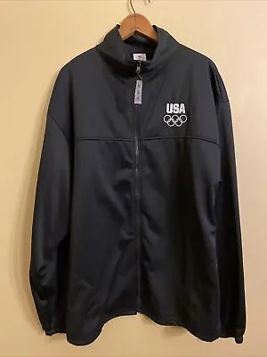 USA Olympic Black Vintage Track Jacket Full Zip XXL • $14.99