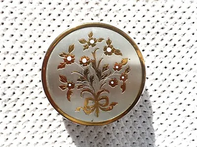 Vintage Matson Porcelain Hand Painted Flowers Vanity Powder Jewelry Jar Japan • $3.99