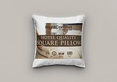 NightComfort Microfiber Square Pillow 65cm X 65cm - Soft Firm Support For Bed • £9.60