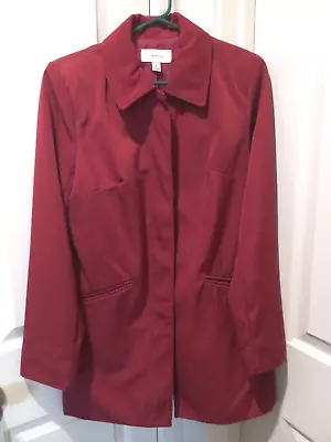 MERONA Medium Length Hidden Button Polyester Jacket Coat Red Size S • $10