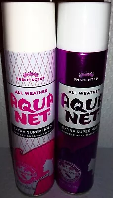 AquaNet Extra Super Hold Hair Spray (Unscented/FreshScent) Lot Of 1 To 3 (11Oz)* • $14.75