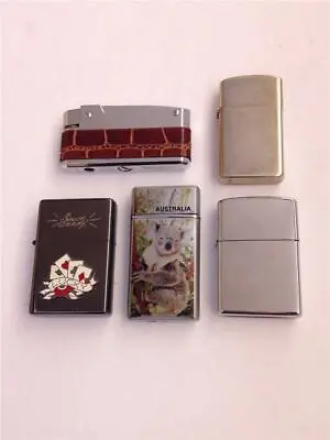 5 Vintage Lighters - Modern 800 Gas LDL Lucky Sailor Jerry Australia & Zippo • $15.95