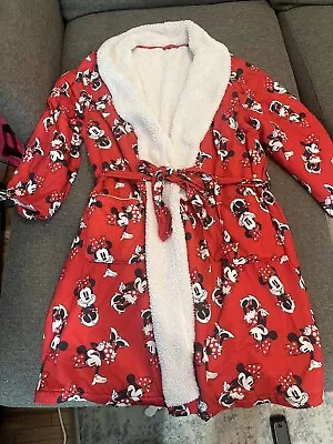 Disney Women’s Minnie Mouse Red Plush Robe Size Medium  • $16