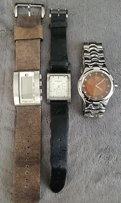 *RARE* LOT X3 MEN'S KENNETH COLE MARC ECKO  Stainless Steel Leather Watch Lot • $29.99