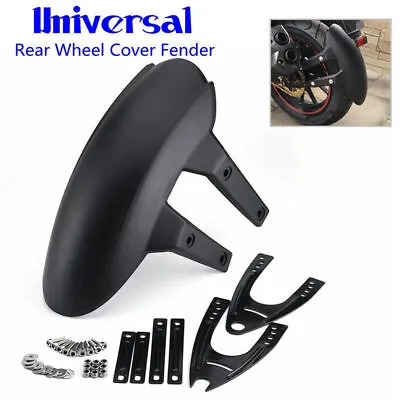 Black Rear Adjustable Fender Mudguard Motorcycle Rear Wheel Splash Guard Cover • $27.51