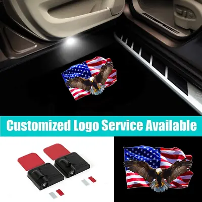 2x LED USA American Flag Bald Eagle Logo Car Door Welcome Projector Shadow Light • $18.04