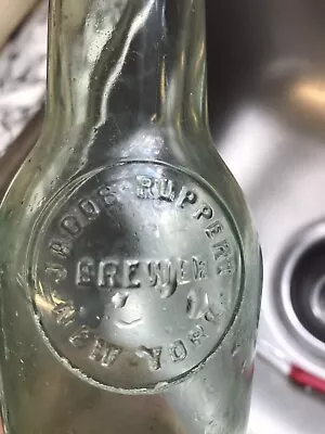 Jacob Ruppert Brewer Beer Bottle Glass NY New York Old Vintage • $9.99