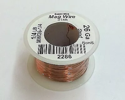 26 Gauge Insulated Magnet Wire 1/4 Pound Roll (314' Approx.) 26AWG MW26-1/4 • $11.95