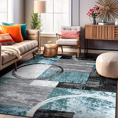 Rugshop Area Rugs Contemporary Abstract Circle Rug New Rugs For Living Room 5x7 • $62.79