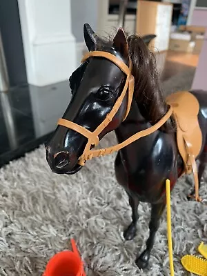 £7 • Buy Plastic Toy Horse Black. Tack And Accessories Included