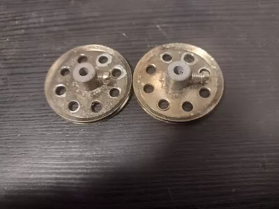 Meccano  2 Brass 1.5 Inch Pulleys No 21 • £3.95